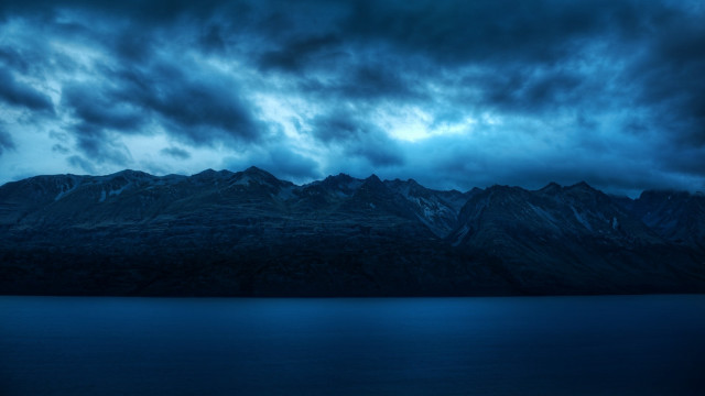 Mountain range dark sky water #2 free wallpaper for desktop - medium preview image