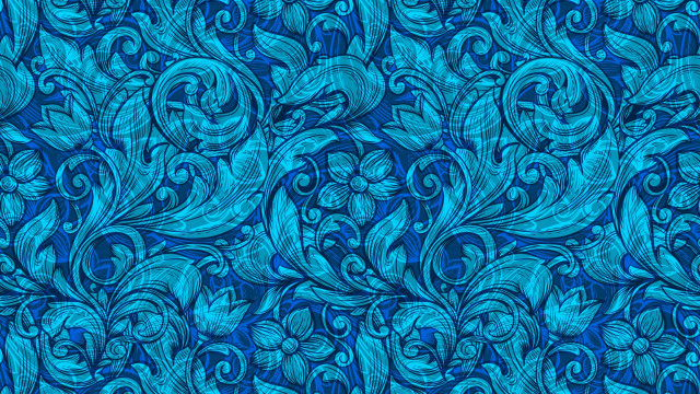 Blue leaves swirls arts crafts free wallpaper for desktop - medium preview image