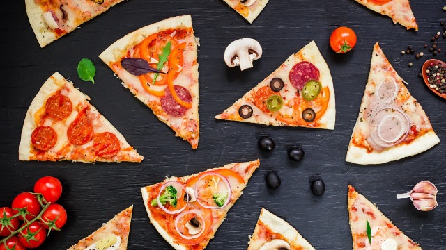 Pizza toppings table knife fork free wallpaper for desktop - medium preview image