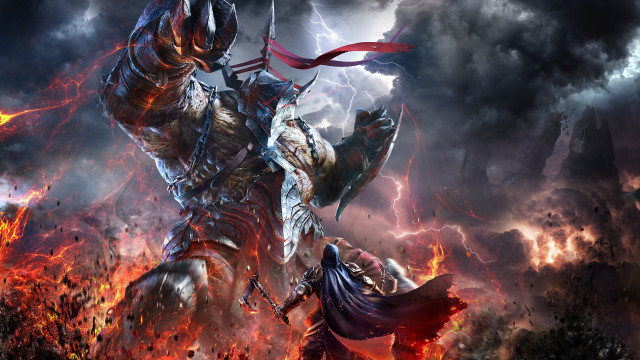 Demonic knight battle firestorm armor free wallpaper for desktop - medium preview image