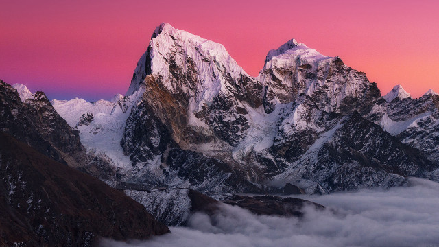Mountain range sunset pink purple free wallpaper for desktop - medium preview image