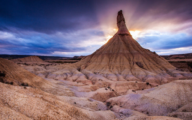 Mountain rock formation sunset sky free wallpaper for desktop - medium preview image
