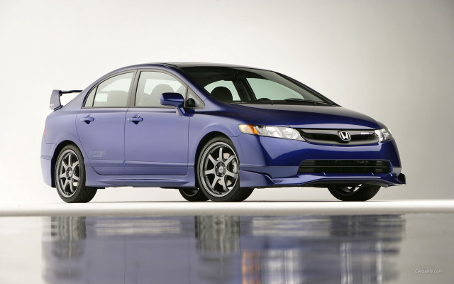 Blue honda civic black rim free wallpaper for desktop - medium preview image