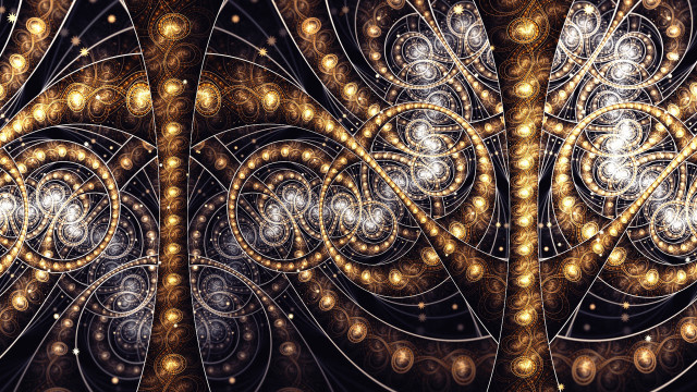 Golden black lightbulb fractals gear free wallpaper for desktop - medium preview image