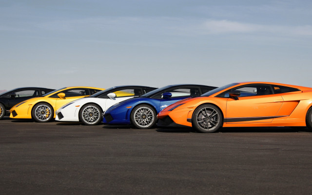 Sports cars parking lot symmetry free wallpaper for desktop - medium preview image