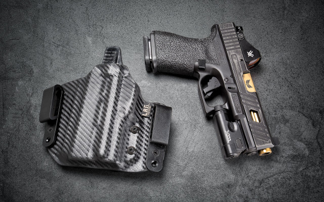 Gun holster table precisionism stipple free wallpaper for desktop - medium preview image