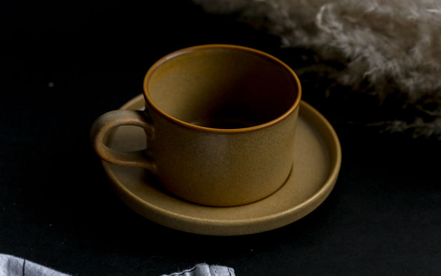 Coffee cup saucer fluffy animal #2 free wallpaper for desktop - medium preview image