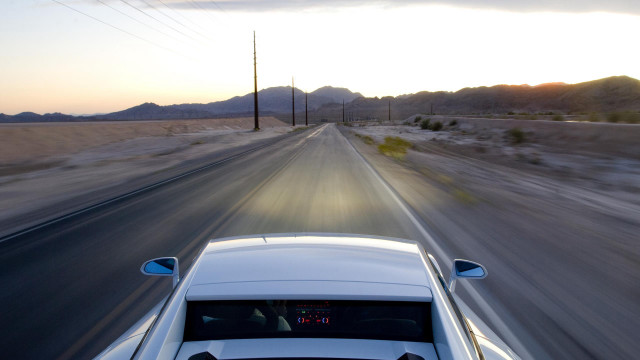 Desert road sunset car down free wallpaper for desktop - medium preview image