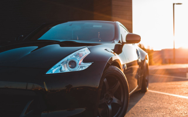 Black sports car parking lot #35 free wallpaper for desktop - medium preview image