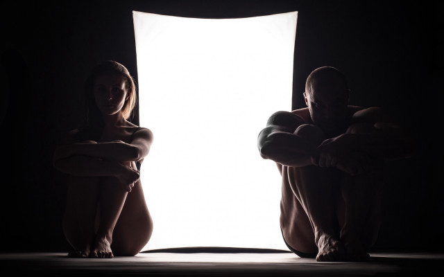 Man woman crossed arms white free wallpaper for desktop - medium preview image