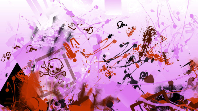 Musical notes purple background abstract free wallpaper for desktop - medium preview image
