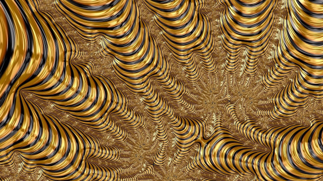 Gold black abstract wavy curves free wallpaper for desktop - medium preview image