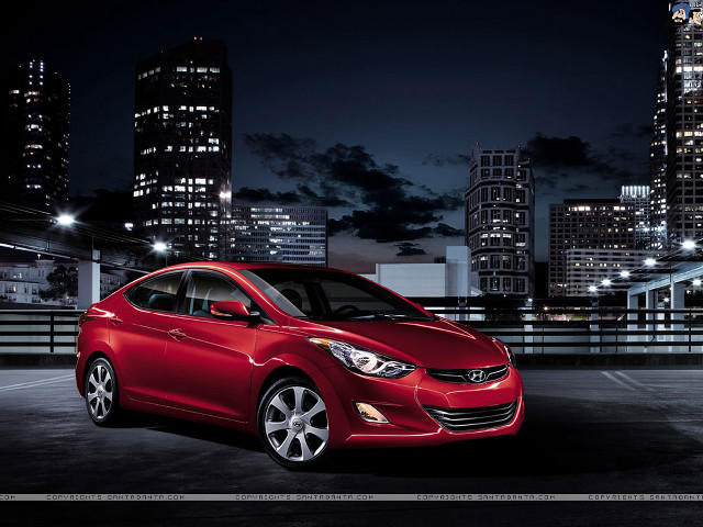 Red car parking lot night #2 free wallpaper for desktop - medium preview image