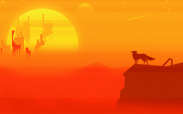 Bird roof sunset factory silhouette free wallpaper for desktop - medium preview image