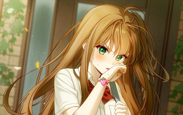 Chizuko yoshida girl green eyes free wallpaper for desktop - medium preview image