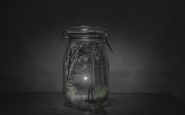 Person jar light table dark #2 free wallpaper for desktop - medium preview image