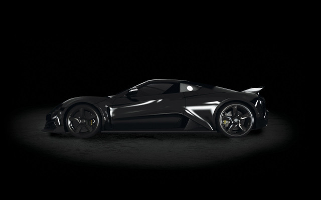 Black sports car dark room #24 free wallpaper for desktop - medium preview image