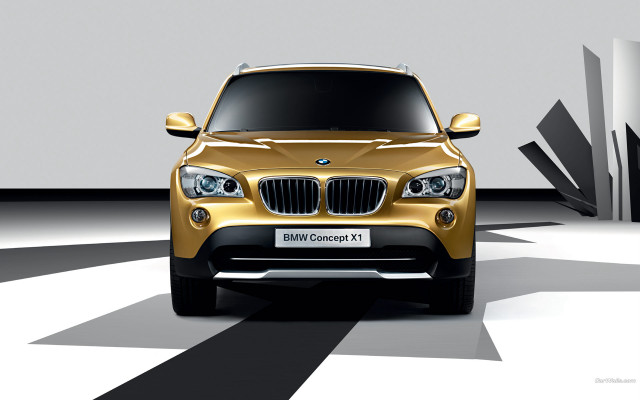 Gold bmw suv checkered floor free wallpaper for desktop - medium preview image