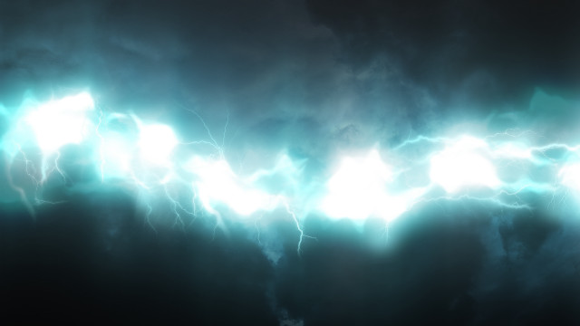 Stormy sky lightning plane beeple free wallpaper for desktop - medium preview image