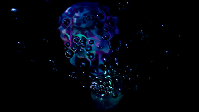 Blue purple liquid floating bubbles free wallpaper for desktop - medium preview image