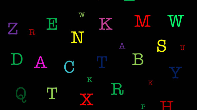 Colorful alphabet black background typographic free wallpaper for desktop - medium preview image