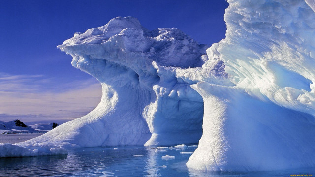 Iceberg blue sky water ecological free wallpaper for desktop - medium preview image