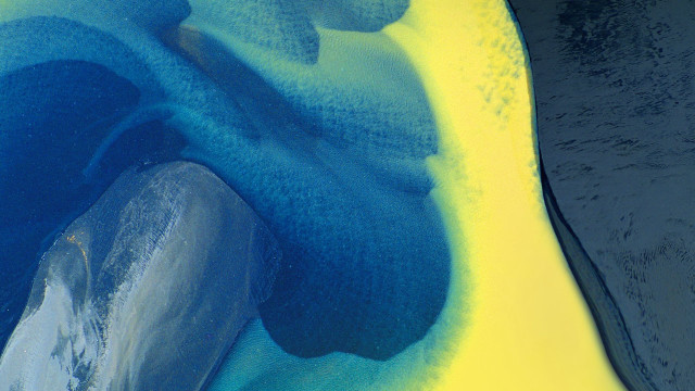 Blue yellow substance black object #2 free wallpaper for desktop - medium preview image