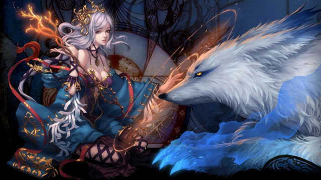 Woman wolf anne stokes anime free wallpaper for desktop - medium preview image