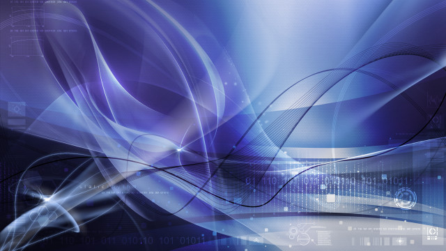 Blue abstract lines shapes digital free wallpaper for desktop - medium preview image