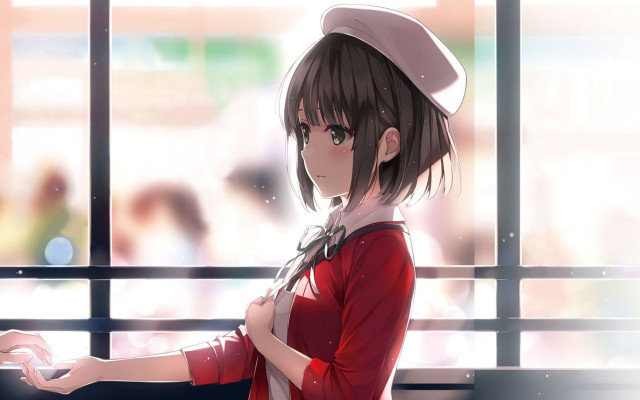 Ayako rokkaku anime girl red #2 free wallpaper for desktop - medium preview image