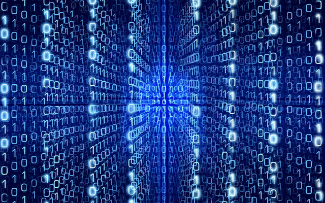 Blue numbers robotic heart petite free wallpaper for desktop - medium preview image