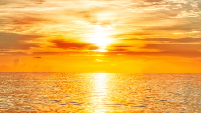 Boat sunset ocean clouds horizon free wallpaper for desktop - medium preview image