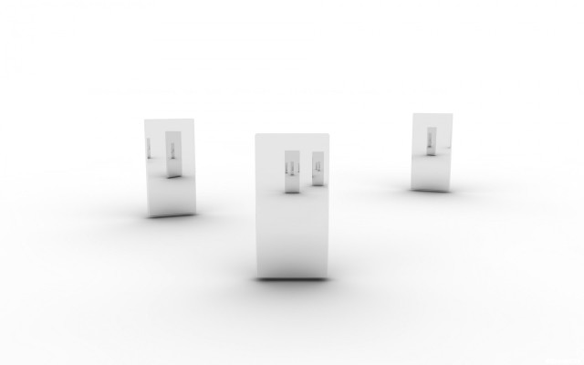 White pedestals ambient occlusion abstract free wallpaper for desktop - medium preview image
