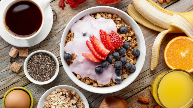 Cereal fruit yogurt table oranges free wallpaper for desktop - medium preview image