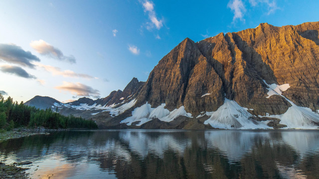 Mountain lake forest sky boat #2 free wallpaper for desktop - medium preview image