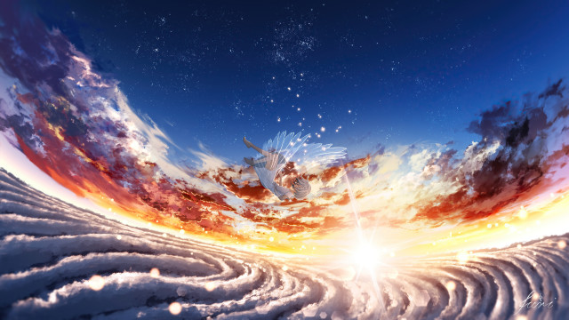 Colorful sky bright star space free wallpaper for desktop - medium preview image