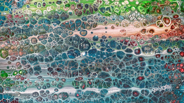Colorful wave bubbles abstract organic free wallpaper for desktop - medium preview image