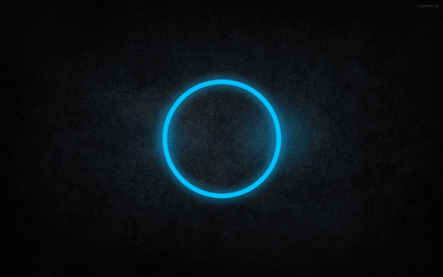 Blue circle glowing dark night free wallpaper for desktop - medium preview image