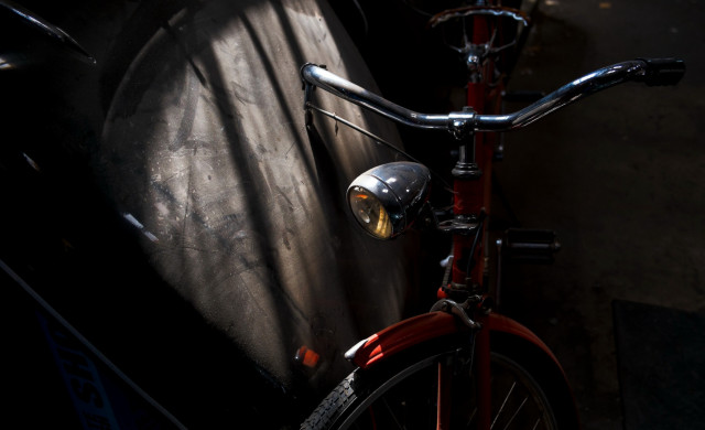 Red bike black seat yellow free wallpaper for desktop - medium preview image