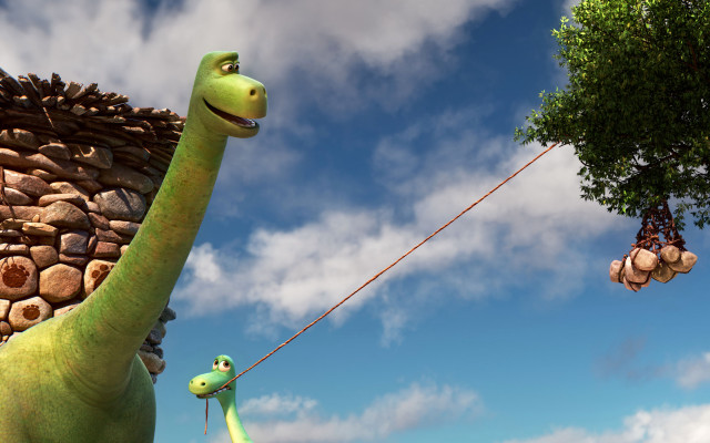 Cartoon dinosaur toy hanging tree free wallpaper for desktop - medium preview image