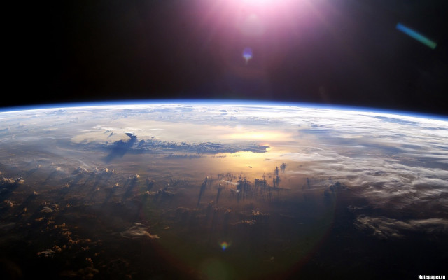 Sunshine earth space shuttle city free wallpaper for desktop - medium preview image