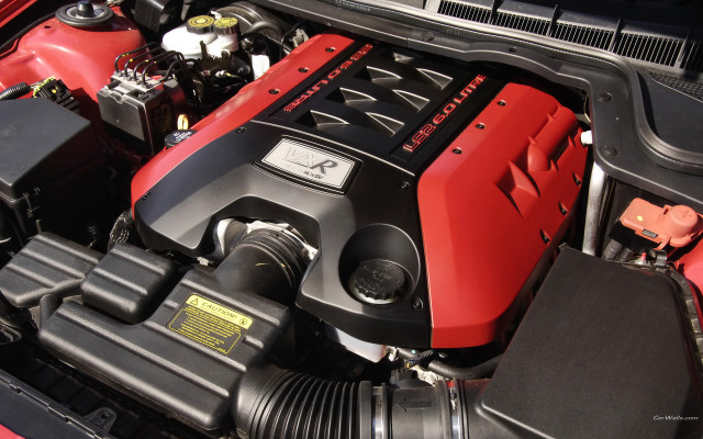 Red engine bay black hood free wallpaper for desktop - medium preview image