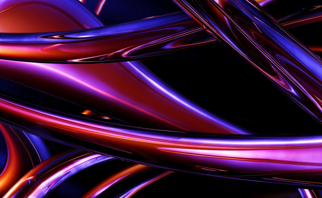 Colorful abstract lines curves raytraced #4 free wallpaper for desktop - medium preview image