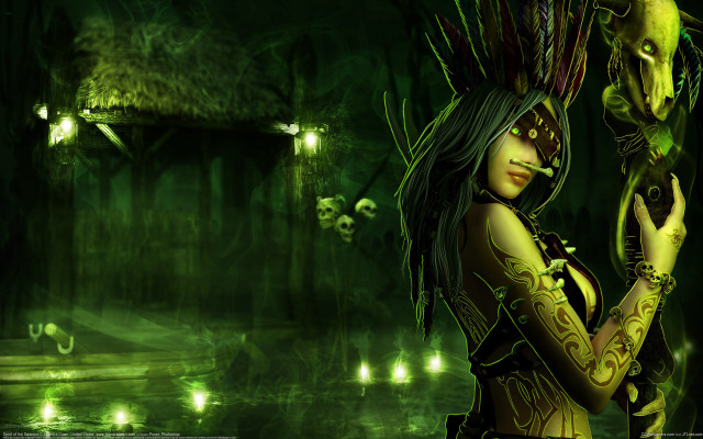 Gothic woman green creature nature free wallpaper for desktop - medium preview image