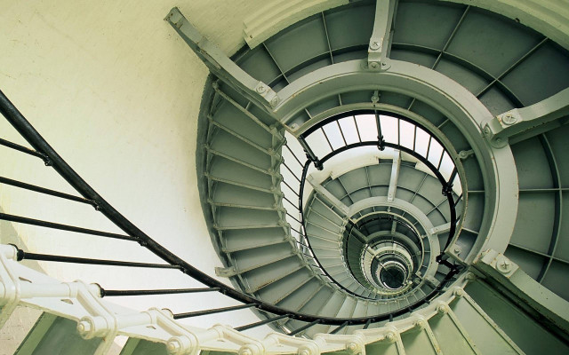 Spiral staircase metal railing abstract free wallpaper for desktop - medium preview image