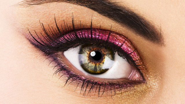Woman eye purple yellow pink free wallpaper for desktop - medium preview image