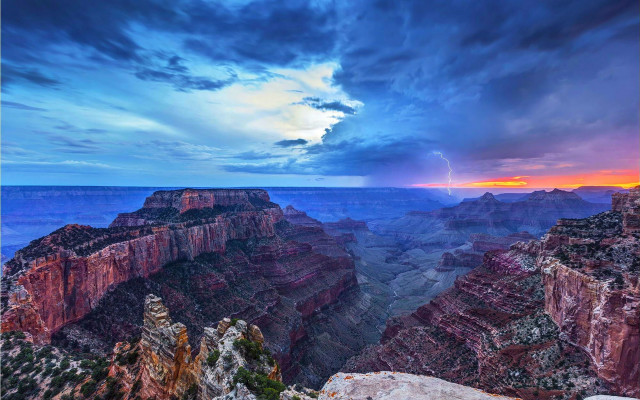 Canyon storm lightning urban landscape free wallpaper for desktop - medium preview image