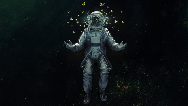 Space suit butterflies android jones free wallpaper for desktop - medium preview image