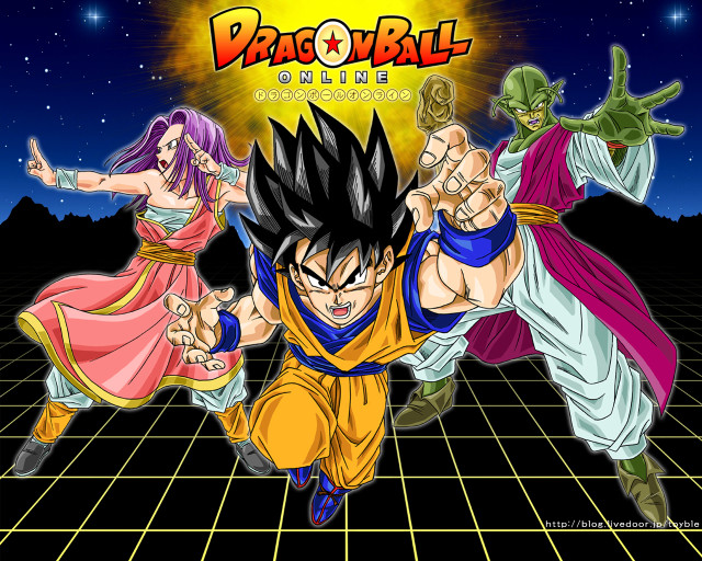Dragon ball character background grid free wallpaper for desktop - medium preview image