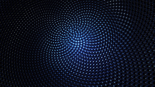 Blue circular spirals hologram night free wallpaper for desktop - medium preview image